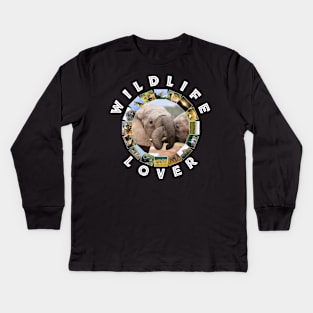 Wildlife Lover Elephant Trunks Kids Long Sleeve T-Shirt